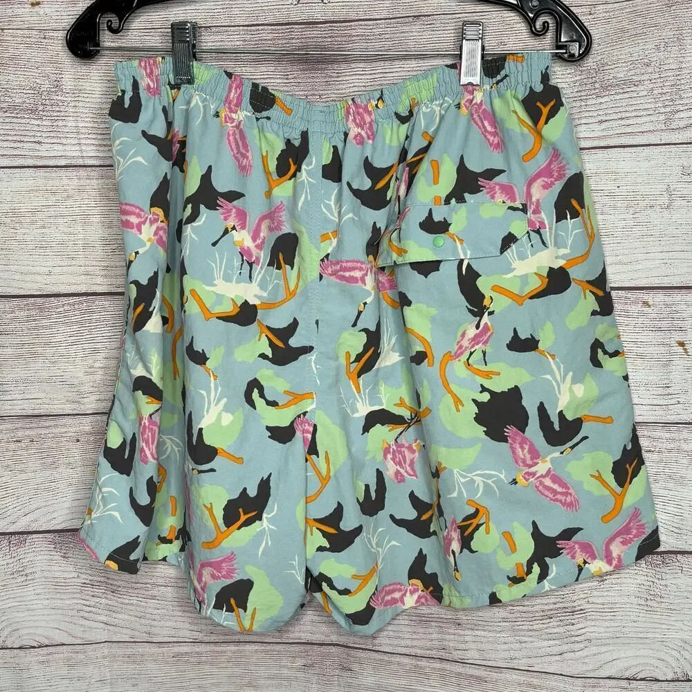 Patagonia Men's Swim Spoon Bill Bird Print Swim Trunks Large Shorts